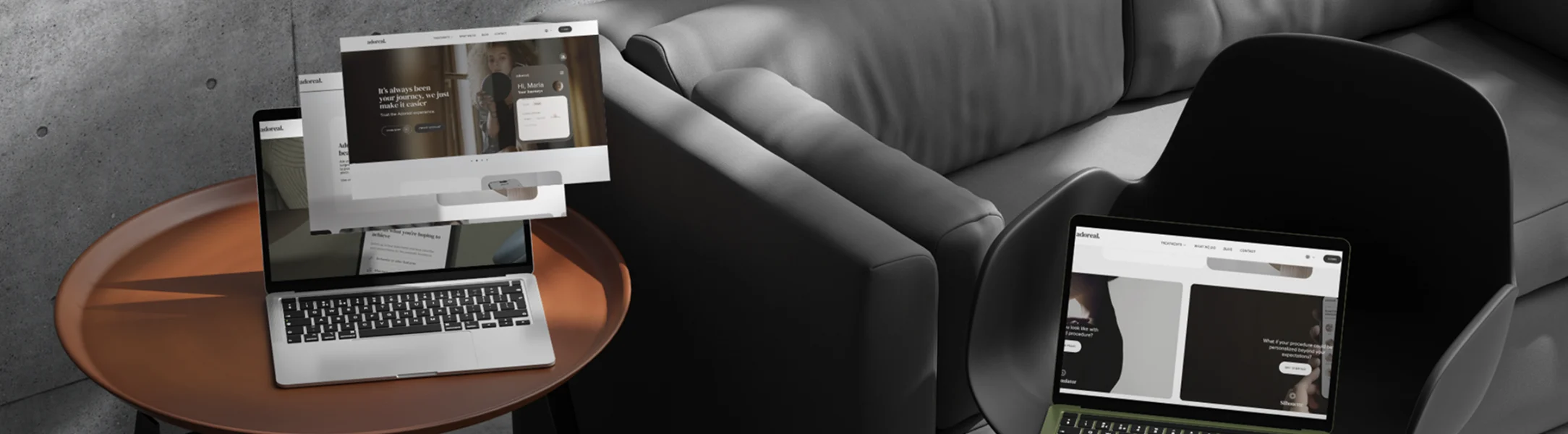 two laptops using adoreal