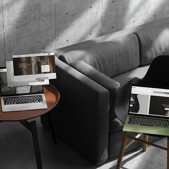 two laptops using adoreal