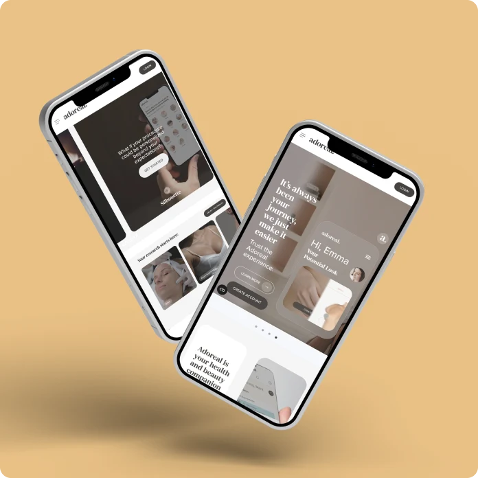 two mobile devices using adoreal